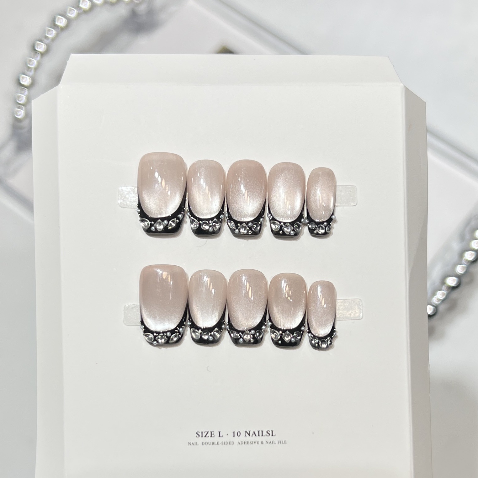 10pcs Black Cat Eyes Press on  - Nail Art Full Cat Eye review and price