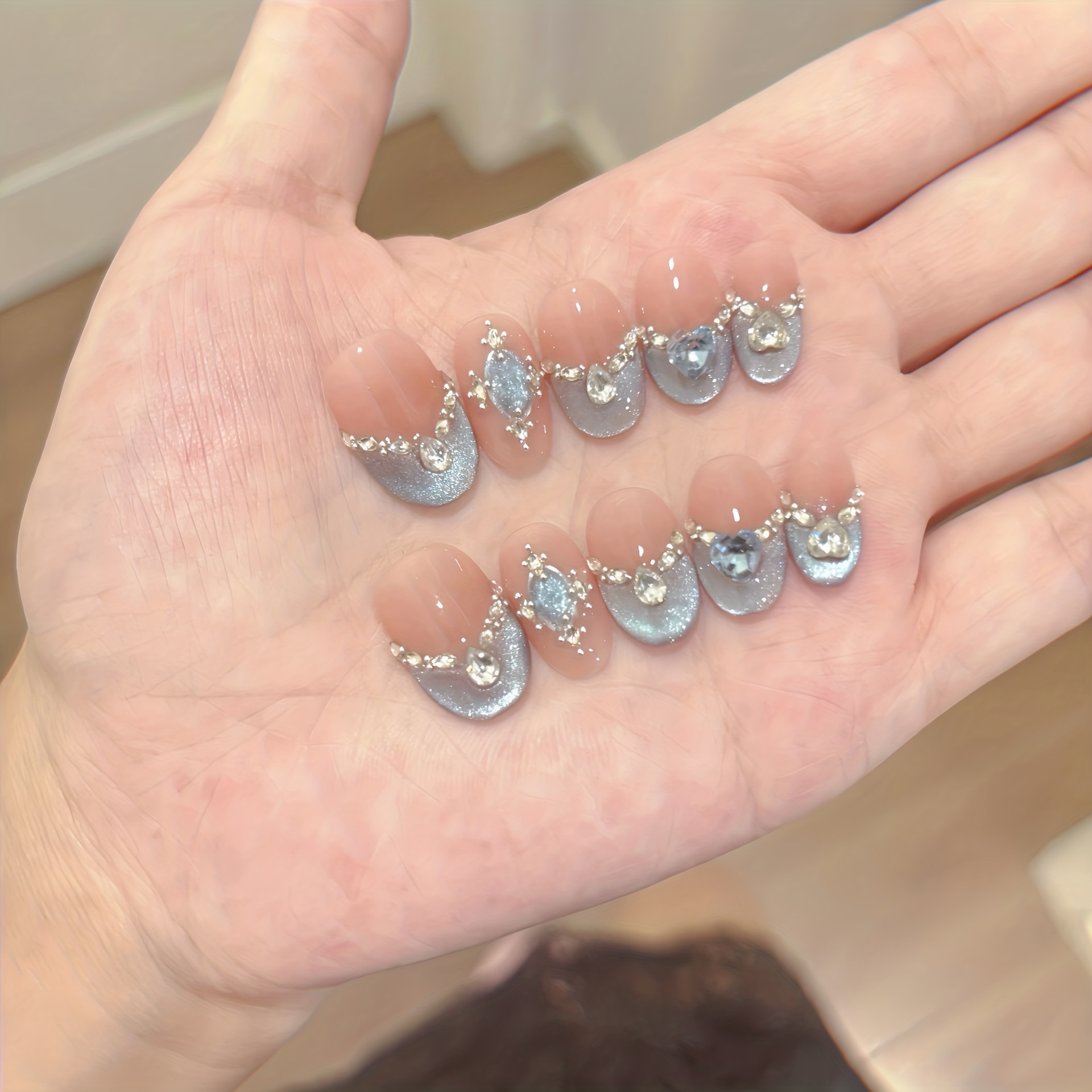 10pcs Handmade Press-on Nail S - Nail Art Full Cat Eye review and price