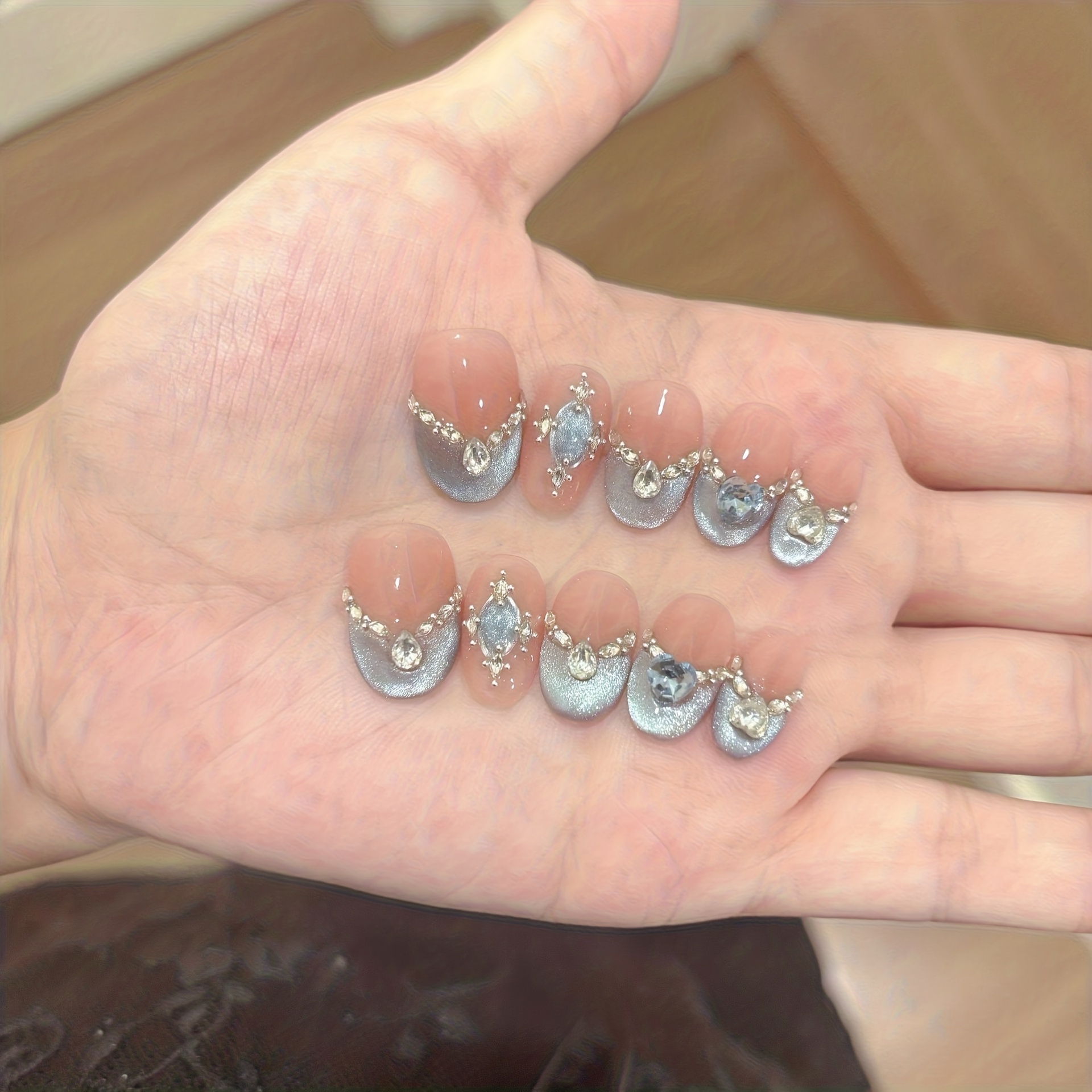 10pcs Handmade Press-on Nail S - Nail Art Full Cat Eye review and price
