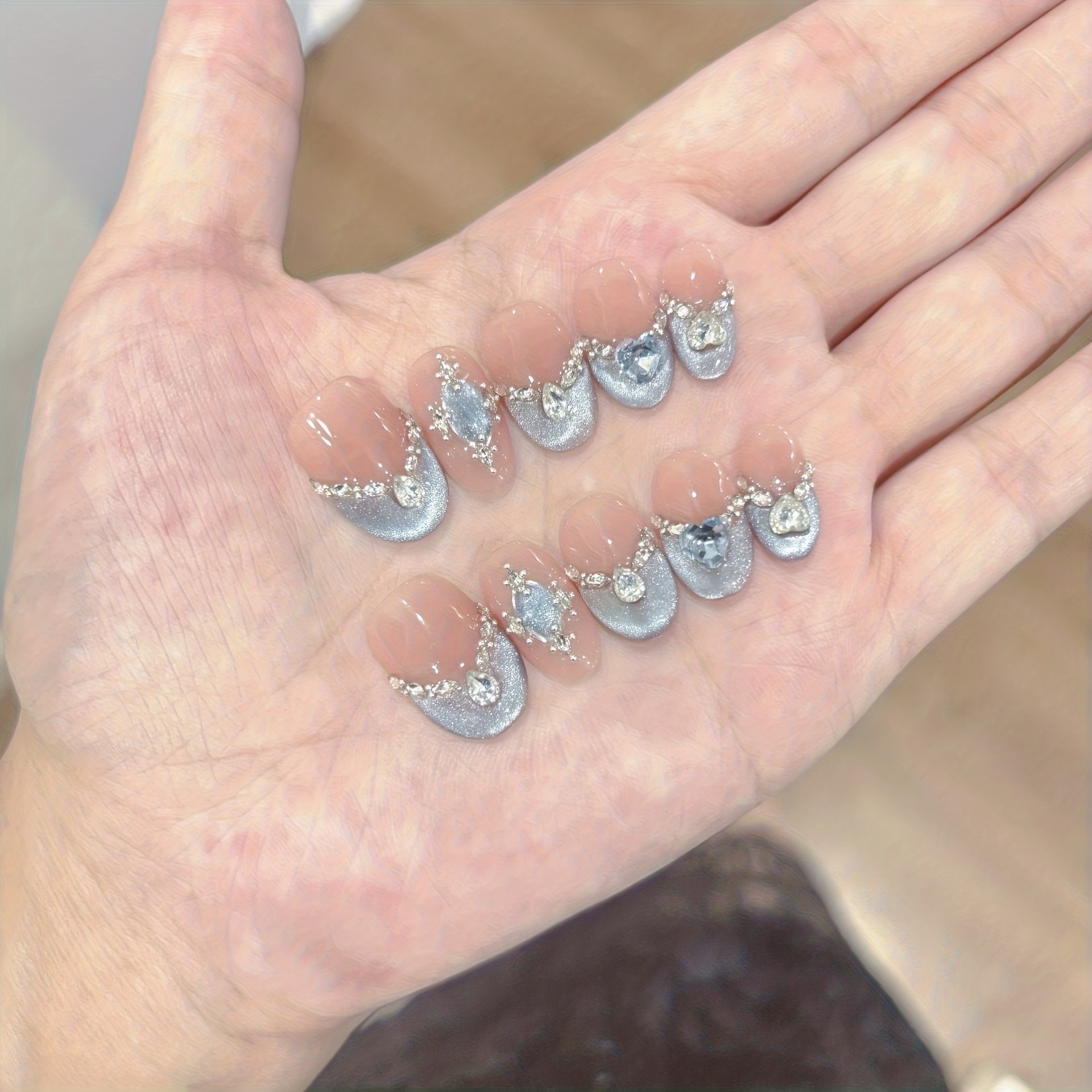 10pcs Handmade Press-on Nail S - Nail Art Full Cat Eye review and price