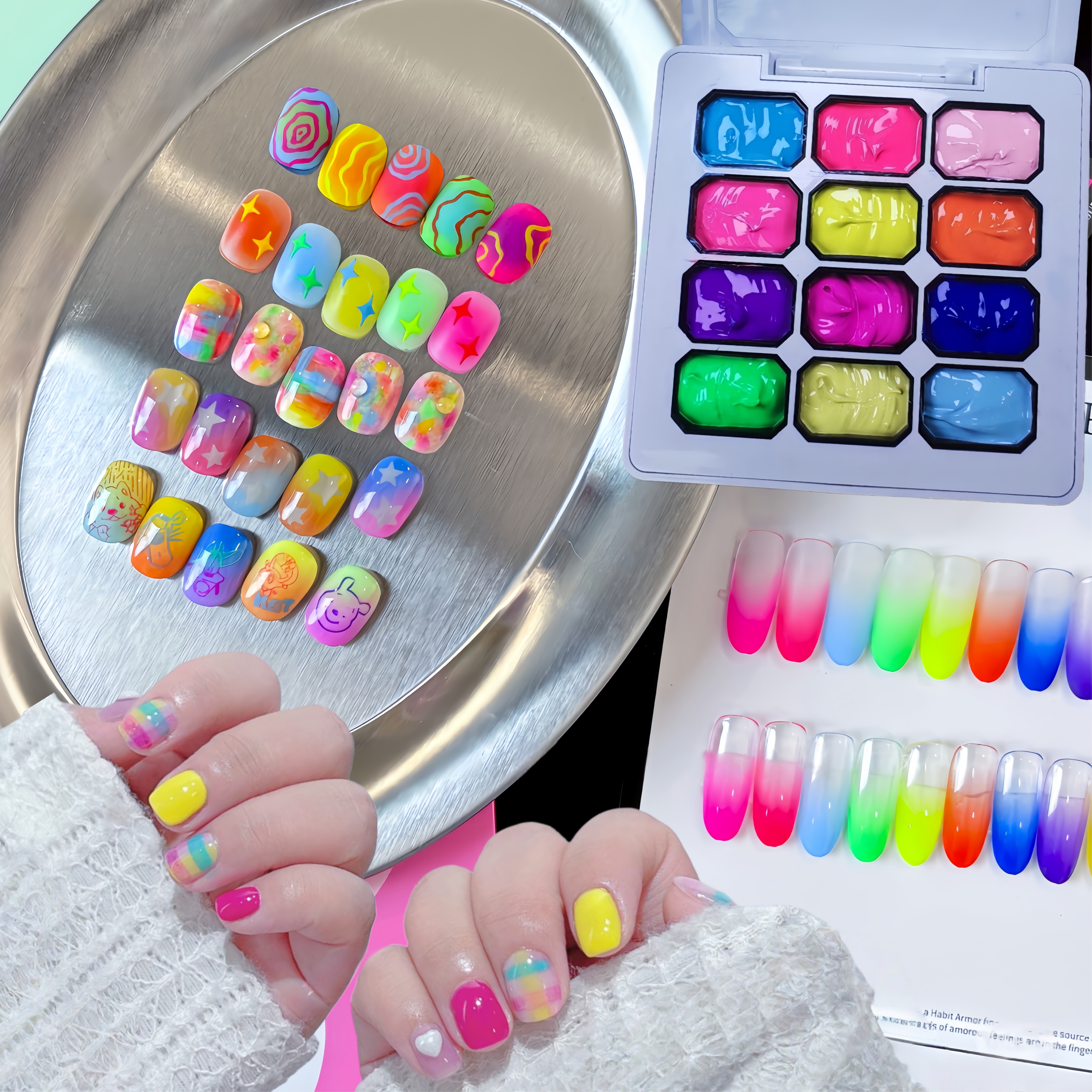 12 Color Rainbow Solid Nail Po - Nail Art Rainbow review and price