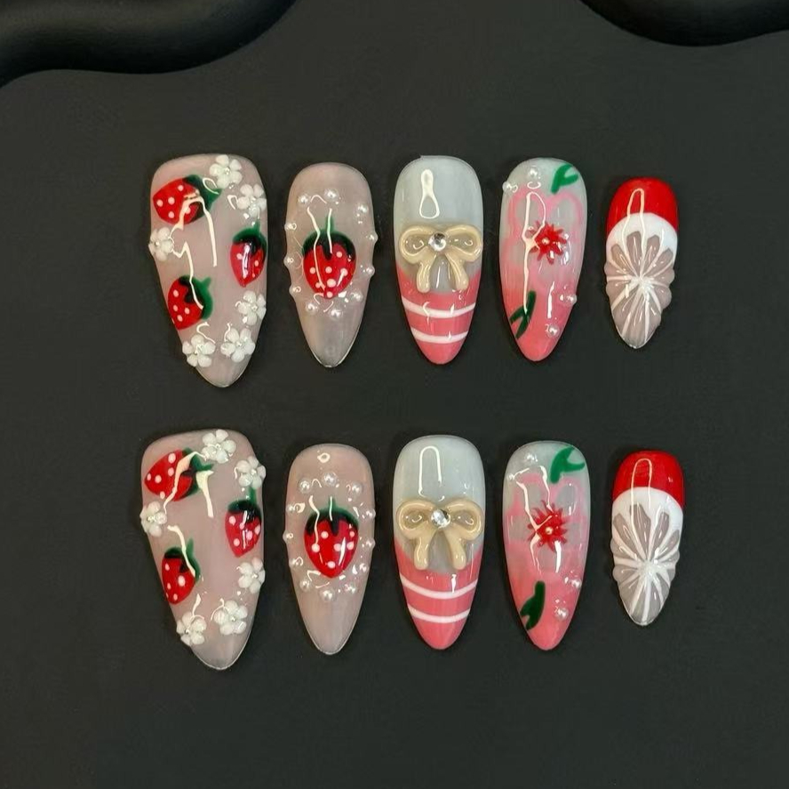 10Pcs Summer Lovely  Red Straw - Nail Art Strawberry review and price
