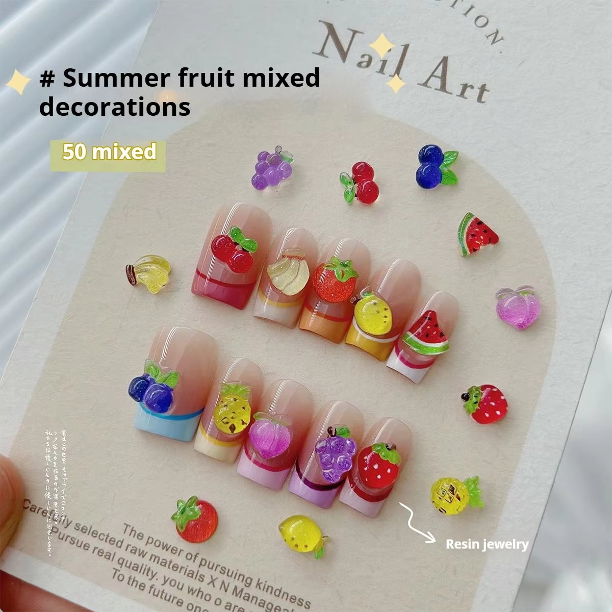 50Pcs Mix Resin Summer Fruit N - Nail Art Strawberry review and price