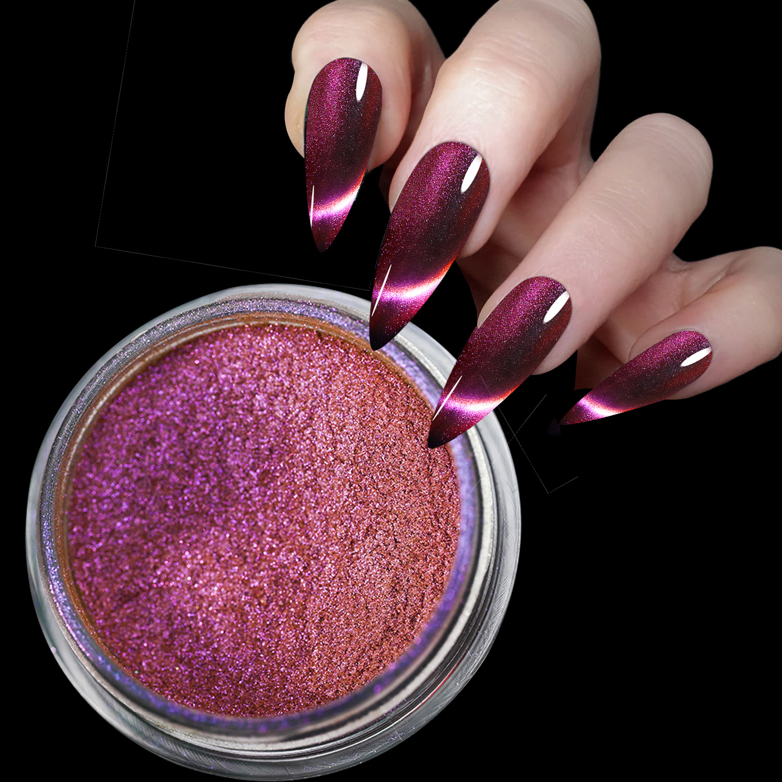 9D HD Cat Magnet Nail Powder S - Nail Glitter Chrome review and price