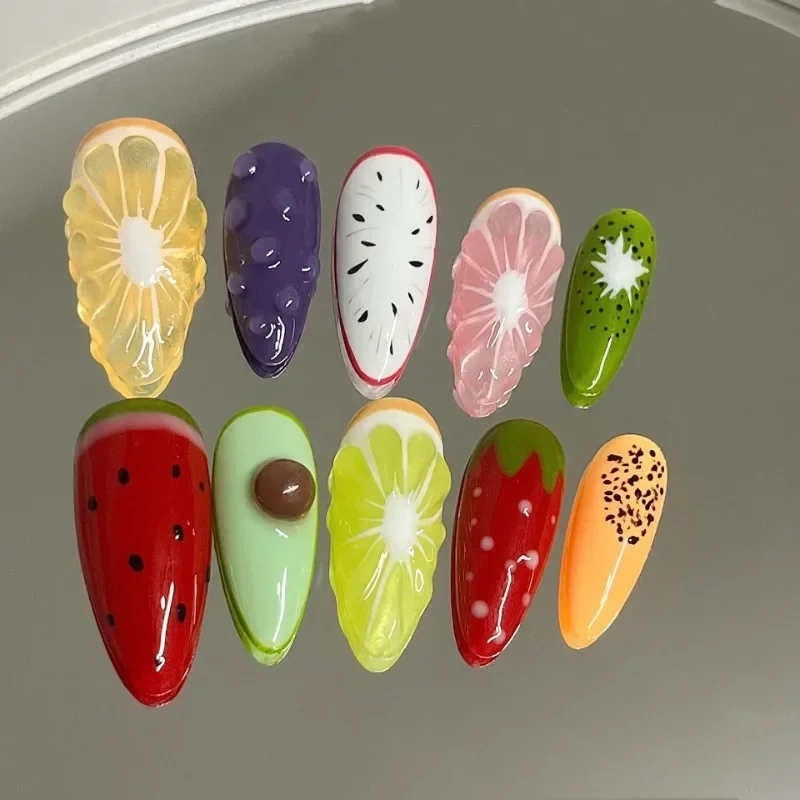 10pcs Handmade Summer Fruit Fa - Nail Art Strawberry review and price