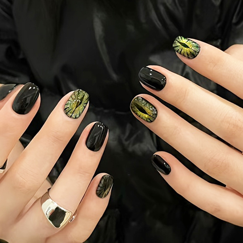 Short fake nails for women shi - Nail Art Full Cat Eye review and price