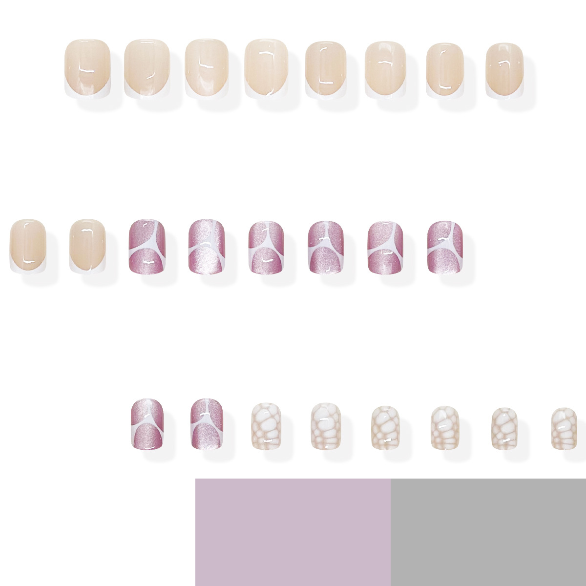 24pcs fake nail art, 24 white  - Nail Art Full Cat Eye review and price