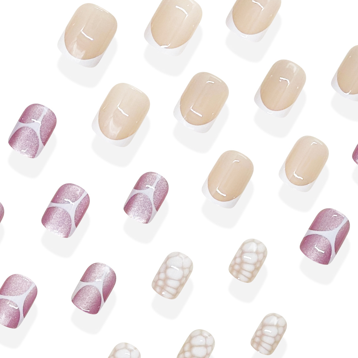24pcs fake nail art, 24 white  - Nail Art Full Cat Eye review and price