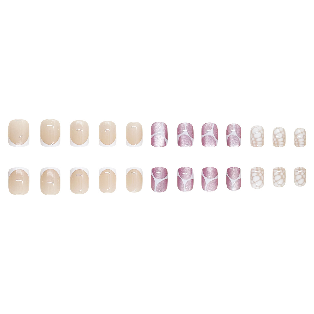 24pcs fake nail art, 24 white  - Nail Art Full Cat Eye review and price