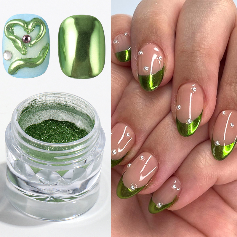 2 Box Metallic Green Chrome Na - Nail Glitter Chrome review and price