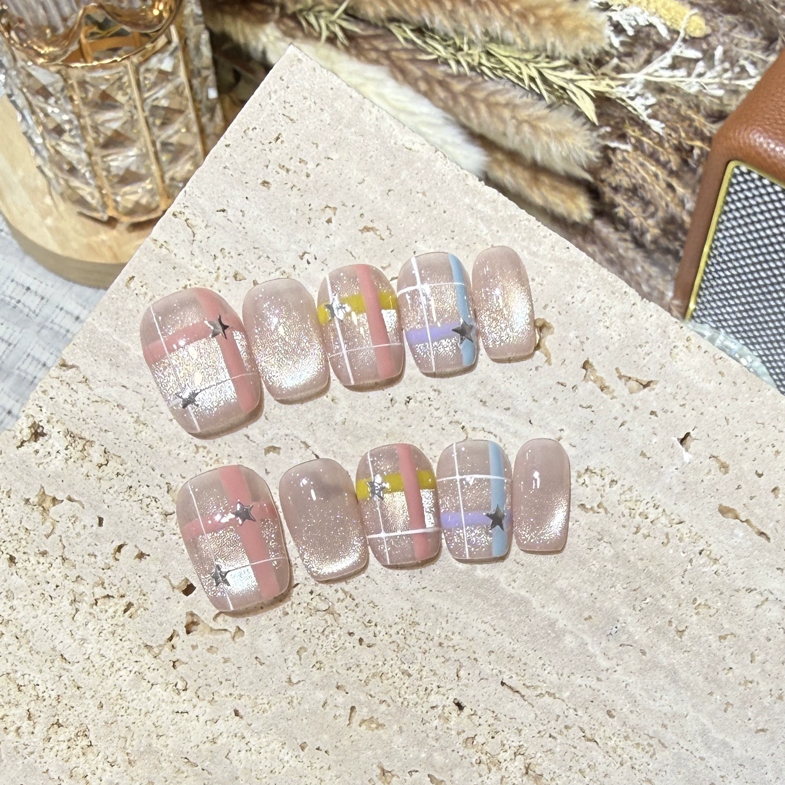 10pcs Aurora Chrome Press on N - Nail Glitter Chrome review and price