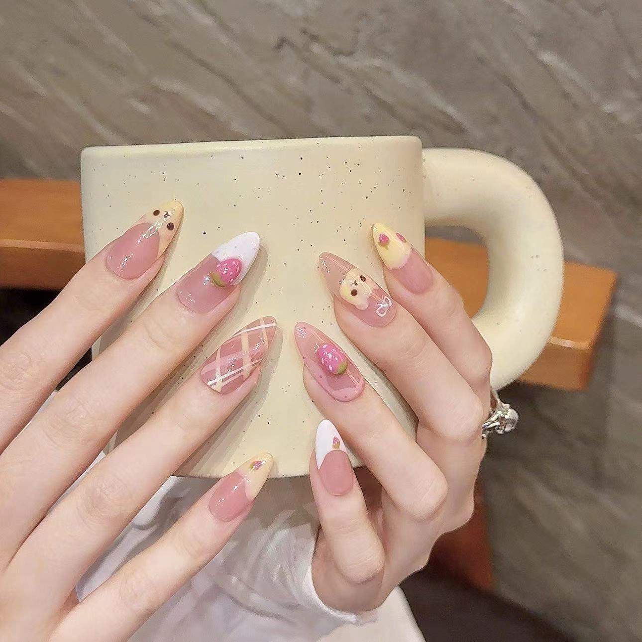 10pcs Pure Hand Pressed Medium - Nail Art Strawberry review and price