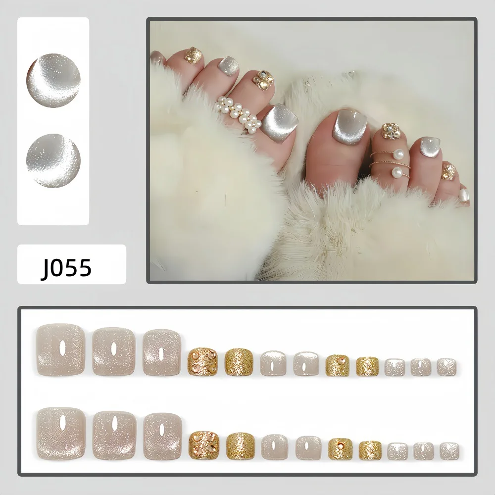24Pcs fake nail art, summer wh - Nail Art Full Cat Eye review and price