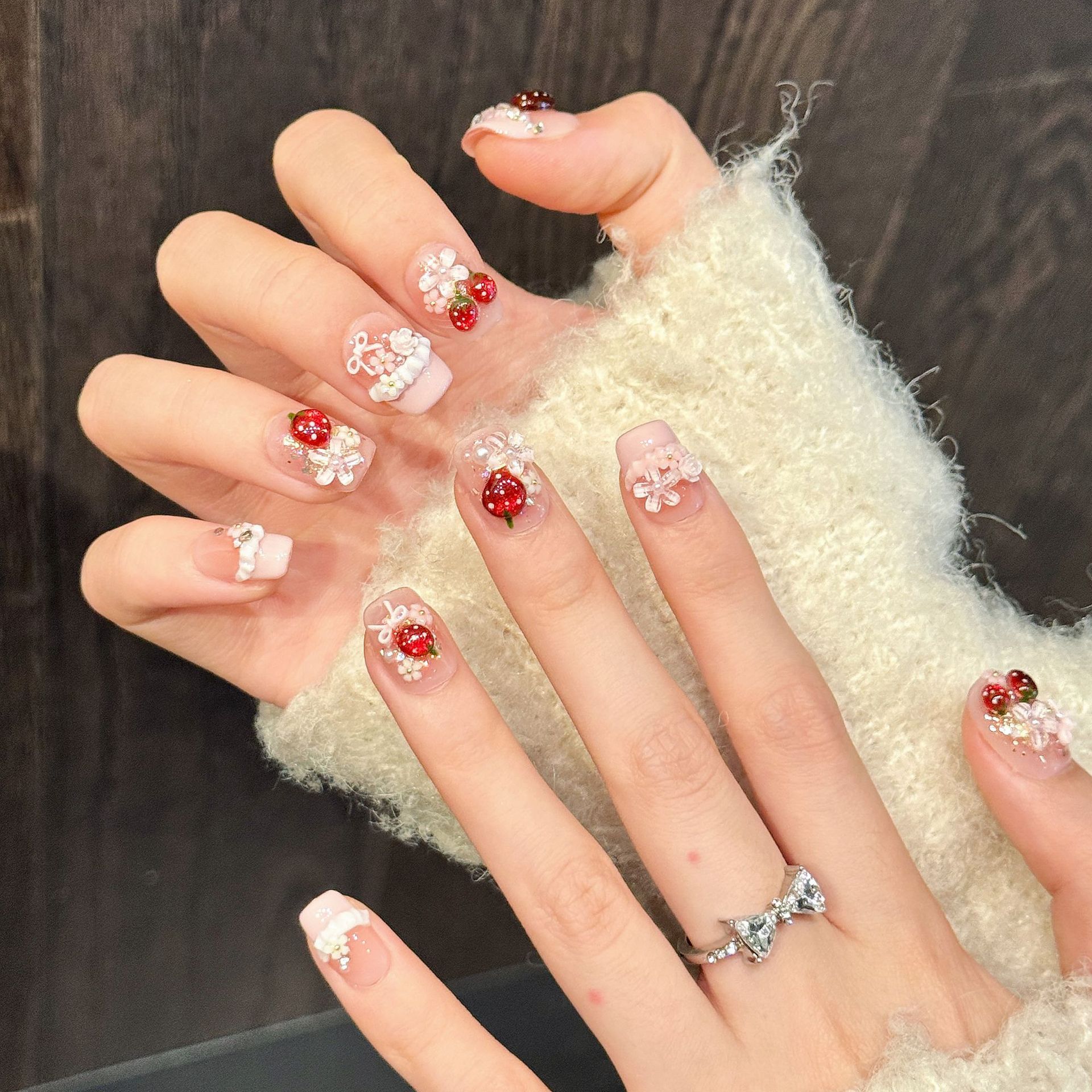 10pcs Cute Red Strawberry Pres - Nail Art Strawberry review and price