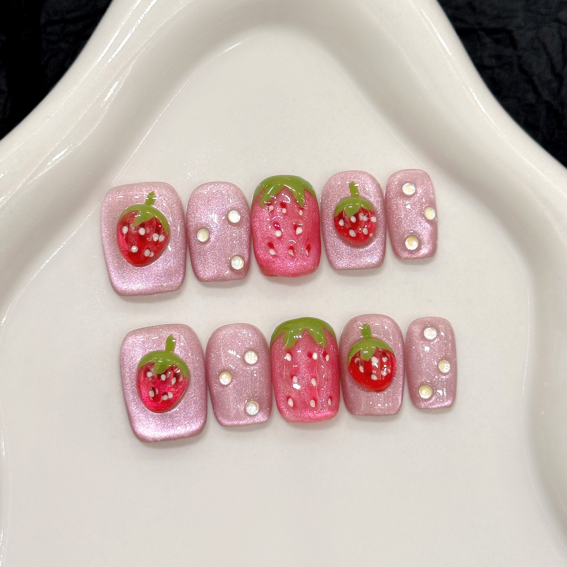 10pcs Cute Red Strawberry Pres - Nail Art Strawberry review and price
