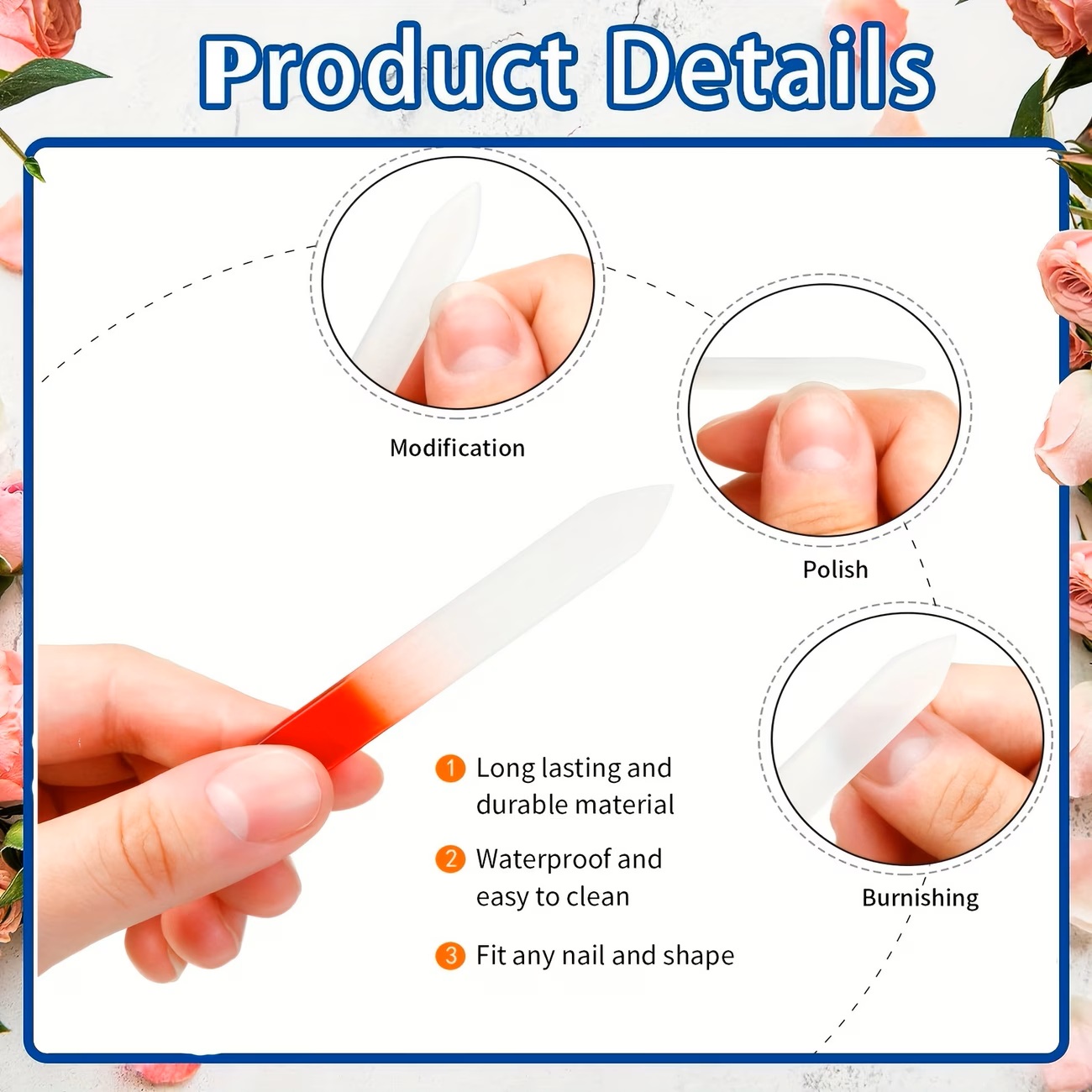 6pcs Crystal Glass Nail Files  - Nail Art Rainbow review and price