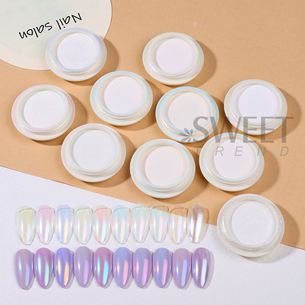 10 Colors Aurora Chrome Nails  - Nail Glitter Chrome review and price